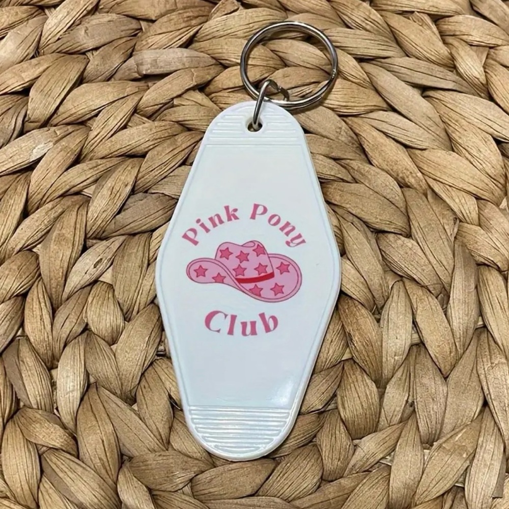 Chappell Roan Themed Pink Pony Club Hotel Keychain NEW